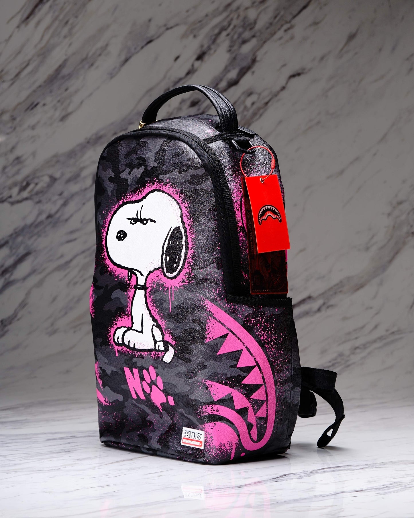 MOCHILA PEANUTS SNOOPY PINK STENCIL