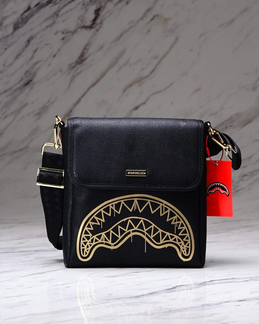 BOLSO CRUZADO ANCHO THAT GOLD DRAP