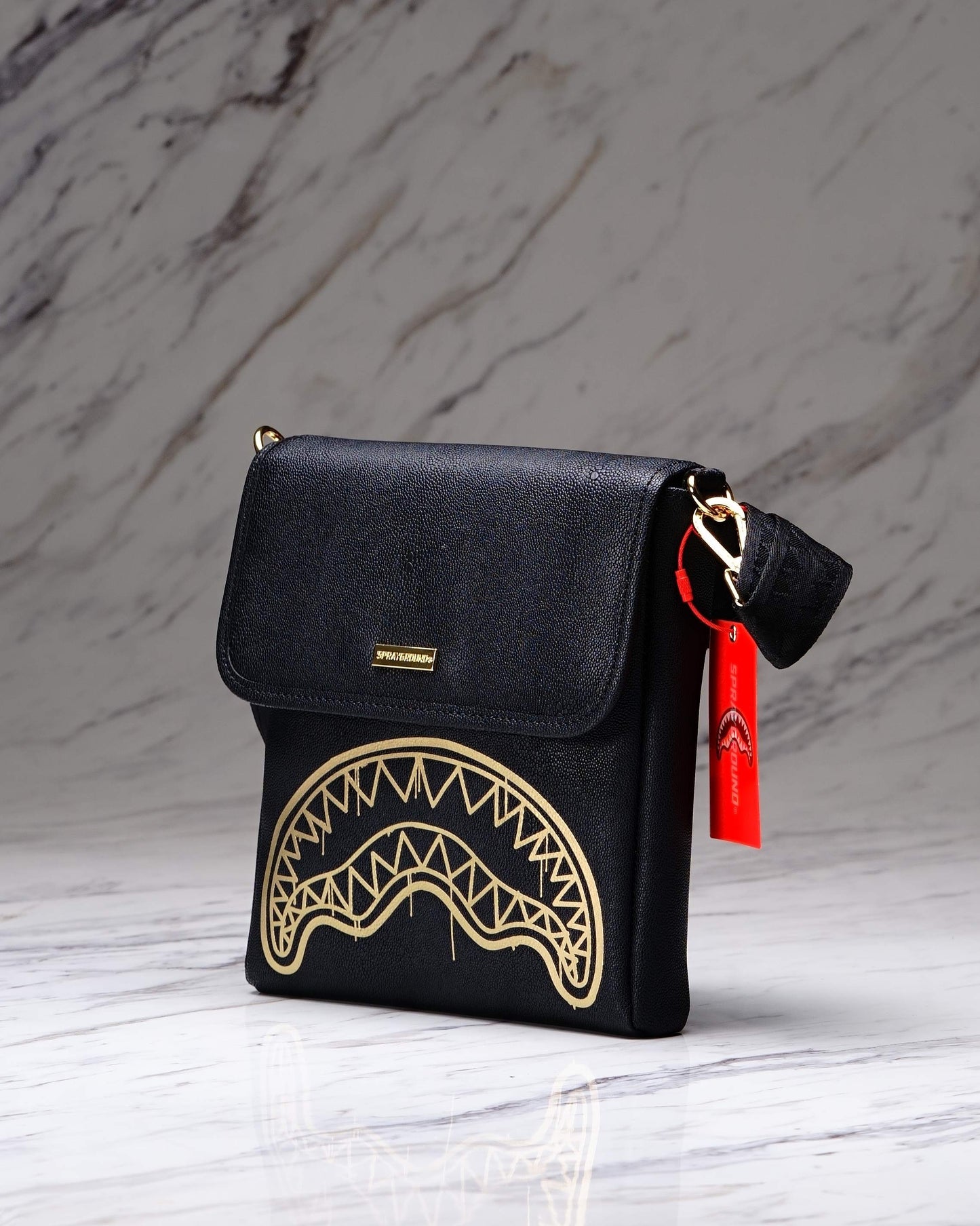 BOLSO CRUZADO ANCHO THAT GOLD DRAP