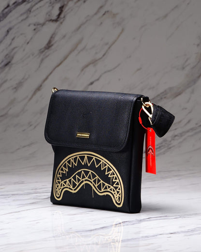 BOLSO CRUZADO ANCHO THAT GOLD DRAP