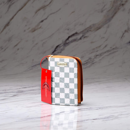 BILLETERA GRAFF EMBOSSED CREAM CHECK