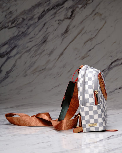 MOCHILA CRUZADA EMBOSSED CREAM CHECK