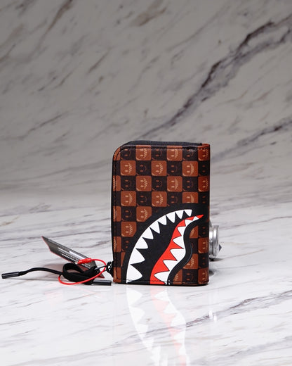 BILLETERA SHARKS IN PARIS WTP BUBBLE BROWN CHECK
