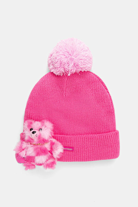 GORRO PINK BEAR PUFF